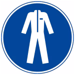 cartello obbligatorio abbigliamento protettivo autoadesivo pellicola 200 mm