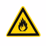 cartello di segnalazione 400 mm autoadesivo per sostanze infiammabili