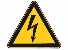 cartello segnaletico elettricità in alluminio stampato, 100 mm