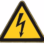 cartello di avvertimento elettricità pellicola autoadesiva 100 mm grande