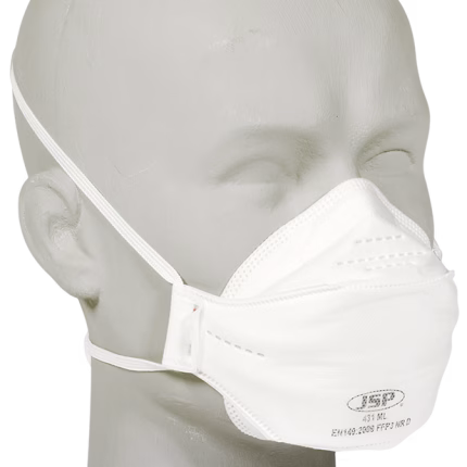 maschera antiparticolato monouso pieghevole jsp springfit ffp3, confezione da 10