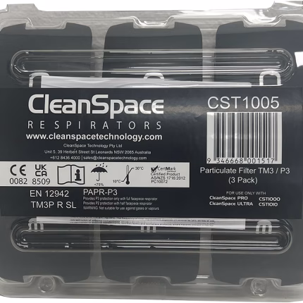 filtro antiparticolato cleanspace pro tm3 p3 hepa, confezione da 3, protezione contro polvere, fumo