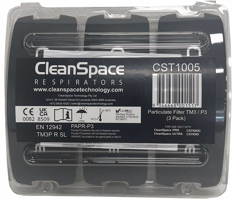 filtro antiparticolato cleanspace pro tm3 p3 hepa, confezione da 3, protezione contro polvere, fumo filtro antiparticolato cleanspace pro tm3 p3 hepa, confezione da 3, protezione contro polvere, fumo