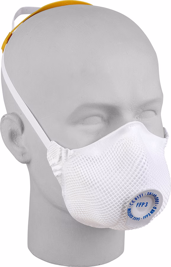 maschera monouso ffp3 moldex con valvola di espirazione e supporto per la testa maschera monouso ffp3 moldex con valvola di espirazione e supporto per la testa