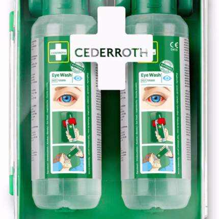 cederroth stazione di lavaggio occhi con 2 bottiglie monouso da 0,5 l