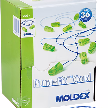 tappi auricolari moldex con cordino in plastica, schiuma pu