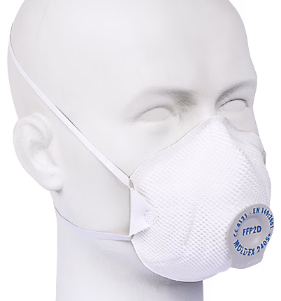maschera monouso per particelle moldex ffp2 con valvola di espirazione, 20 pezzi