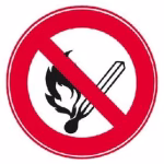 cartello di divieto 300 mm in plastica – vietato fuoco aperto