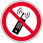 cartello di divieto divieto di cellulare 200 mm alluminio stampato rotondo