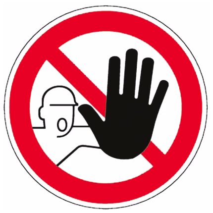 cartello di divieto in plastica diametro 400 mm – accesso vietato