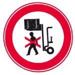cartello di divieto 200 mm, autoadesivo: non calpestare sotto carico