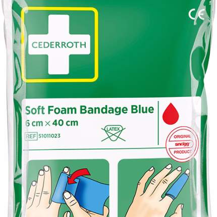 cederroth soft foam bendaggio speciale blu, 6x40 cm, formato tasca