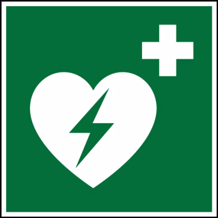 cartello segnaletico defibrillatore 150x150 mm, luminescente