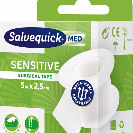 salvequickmed cerotto per ferite sensitive 2,5 cm x 5 m traspirante