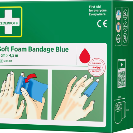 cederroth speciale benda in schiuma morbida, blu, 6x4,5 m, 1 pezzo