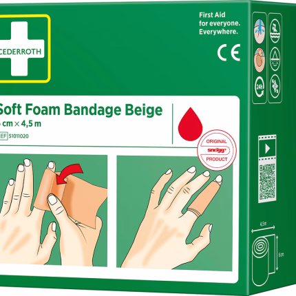 cederroth soft foam bendaggio speciale 6 cm x 4,5 m, senza lattice