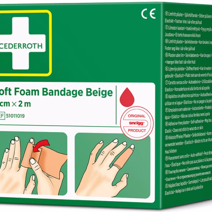 cederroth soft foam bendaggio speciale 6 cm x 2 m, senza lattice