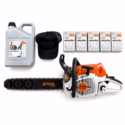 STIHL MS 462 C-M with 50 cm "Centennial" 5 spare chains, 5 litres chain oil and "Centennial" cap