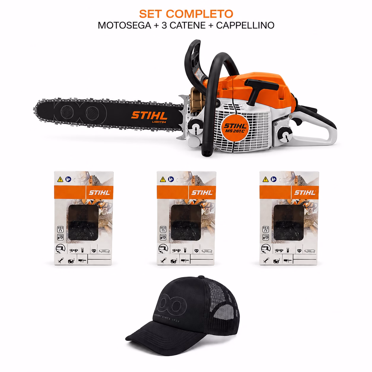 stihl ms 261 con 40 cm "centennial" 325" 1.6 mm con 3 catene e cappellino "centennial" stihl ms 261 con 40 cm "centennial" 325" 1.6 mm con 3 catene e cappellino "centennial"
