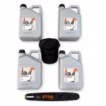 stihl msa 220 c b 35 cm “centennial” 2 catene di scorta, 1 litri olio catena e 2 batteria ap 300 s