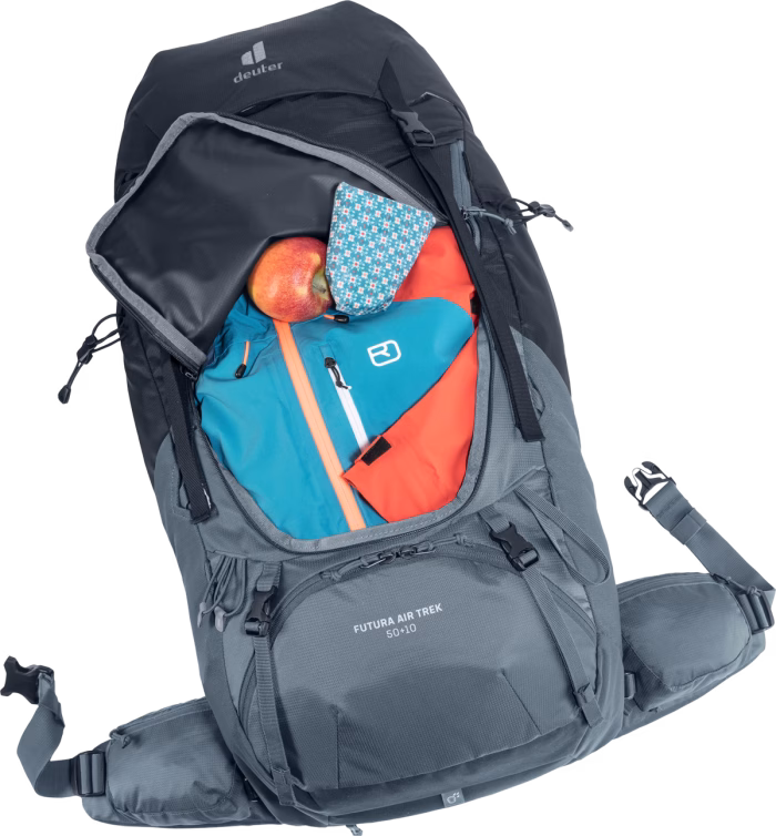 deuter futura air trek 50+10 black graphite s l