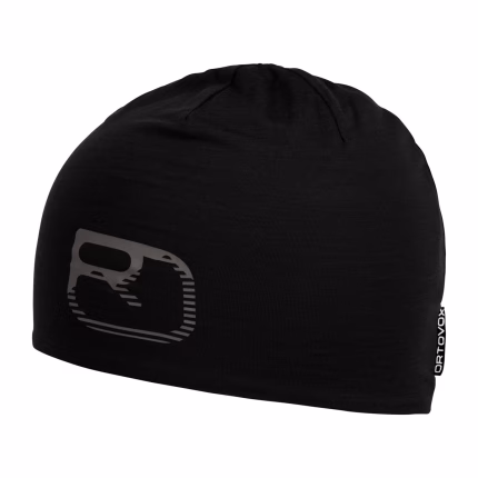 ortovox 120 cool tec logo beanie black raven unisex