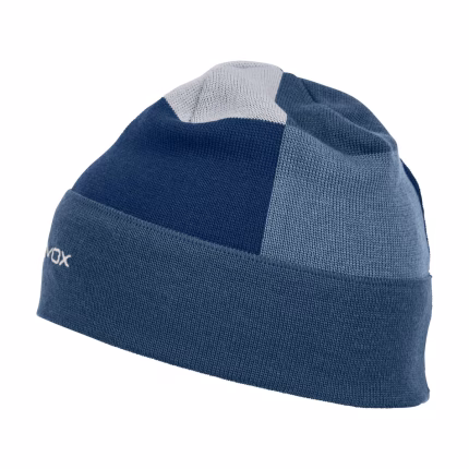 ortovox patchwork beanie blue nunatak unisex