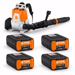 stihl set bra 200 soffiatore spalleggiato con 4 batterie ap 300 s
