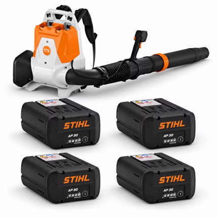 stihl set bra 200 soffiatore spalleggiato con 4 batterie ap 300 s