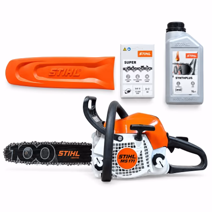 stihl ms 171 set con 35 cm centennial 1 catena di scorta e 1 litro olio catena